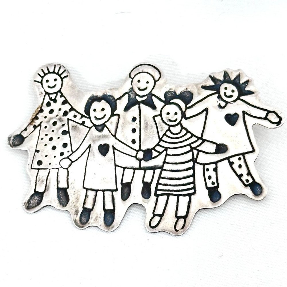 Vintage Sterling "Save the Children" Brooch - Mexico